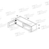 Wall 33" - Natural Shaker 33 Inches Wall Refrigerator Cabinet (12"D)